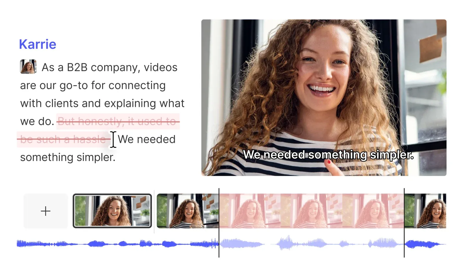 Text-based video editing interface